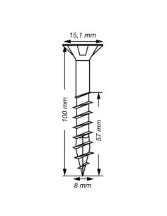 Spax T-STAR PLUS Tête fraisée TORX T40 Inox A2 8X100... 2