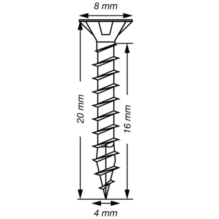1 x Spax T-STAR PLUS Tête fraisée TORX T20 Inox A2 4X20 Filetage total