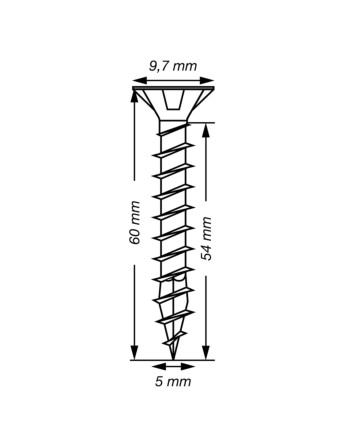 Spax T-STAR PLUS Tête fraisée TORX T20 Inox A2 5X60 Filetage total