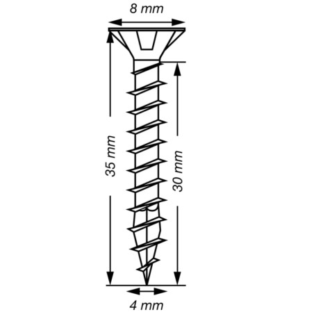 1 x Spax T-STAR PLUS Tête fraisée TORX T20 Inox A2 4X35 Filetage total