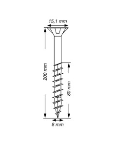 Spax T-STAR PLUS Tête fraisée TORX T40 Inox A2 8X200... 2