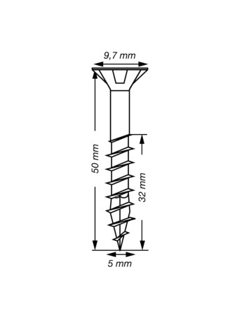 Spax T-STAR PLUS Tête fraisée TORX T20 Inox A2 5X50 Filetée sur 32