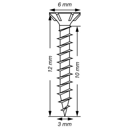 1 x Spax T-STAR PLUS Tête fraisée TORX T10 Inox A2 3X1