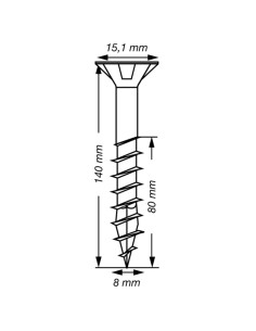Spax T-STAR PLUS Tête fraisée TORX T40 Inox A2 8X140... 2