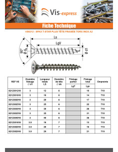 Spax T-STAR PLUS Tête fraisée TORX T40 Inox A2 8X300... 2