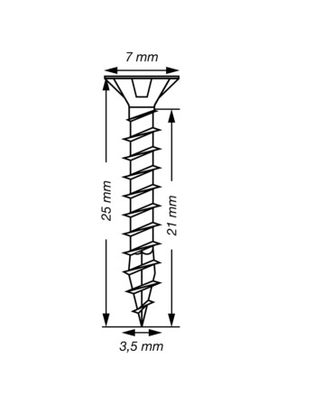Spax T-STAR PLUS Tête fraisée TORX T15 Inox A2 3.5X25 Filetage total