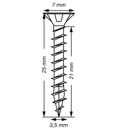 1 x Spax T-STAR PLUS Tête fraisée TORX T15 Inox A2 3.5X25 Filetage total