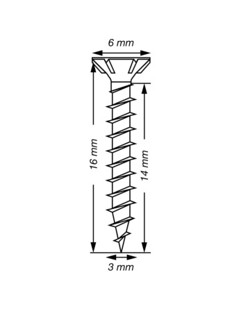 Spax T-STAR PLUS Tête fraisée TORX T10 Inox A2 3X16 Filetage total microvis