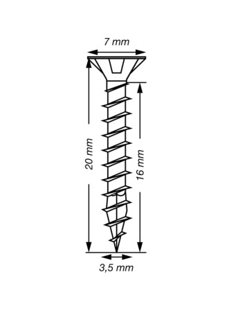 Spax T-STAR PLUS Tête fraisée TORX T15 Inox A2 3.5X20 Filetage total
