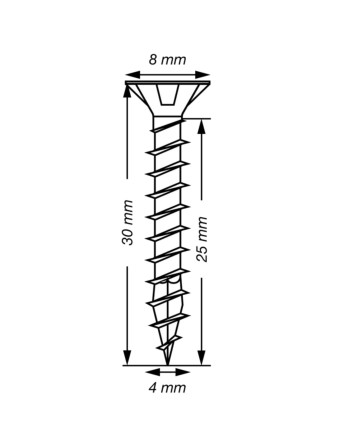 Spax T-STAR PLUS Tête fraisée TORX T20 Inox A2 4X30 Filetage total
