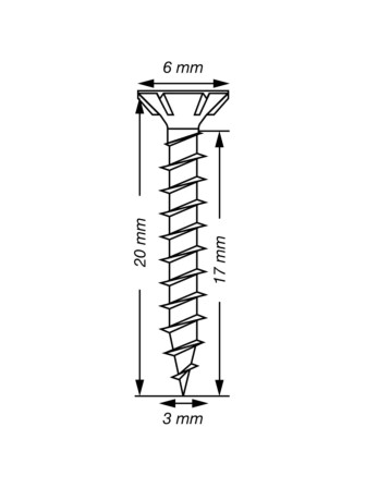 Spax T-STAR PLUS Tête fraisée TORX T10 Inox A2 3X20 Filetage total microvis