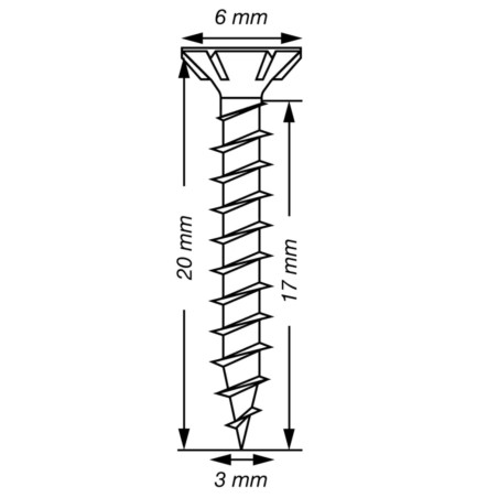 1 x Spax T-STAR PLUS Tête fraisée TORX T10 Inox A2 3X20 Filetage total microvis