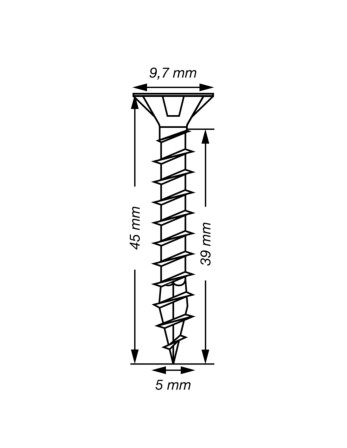 Spax T-STAR PLUS Tête fraisée TORX T20 Inox A2 5X45 Filetage total