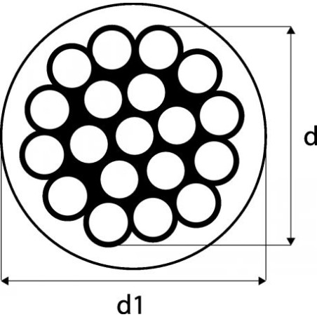 1 x Mètre de Câble monotoron Diamètre 4 Inox A4 GAINE PVC (vendu au m)