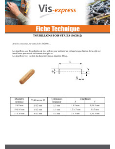 Tourillons Bois STRIES 8X35 2