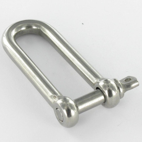 1 x Manille Droite Longue Forgée Inox A4 Diamètre 4
