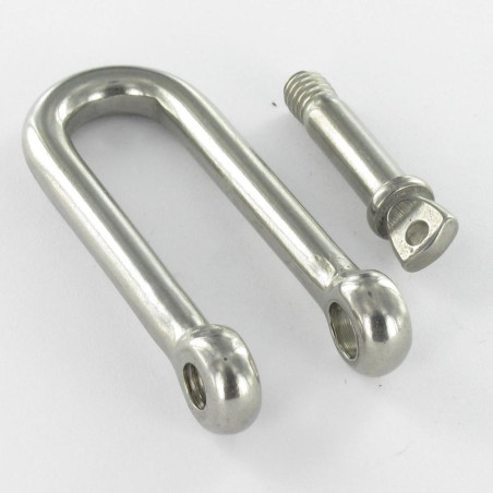 1 x Manille Droite Longue Forgée Inox A4 Diamètre 6