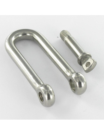Manille Droite Longue Forgée Inox A4 Diamètre 8