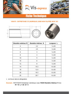 Entretoise Cylindrique Lisse 10X5 Diamètre Intérieur 5 Inox 2