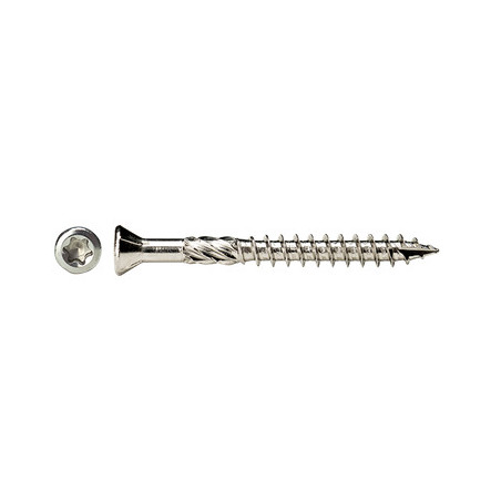 1 x Seau de 500 Vis terrasse 5X50 Inox A2 Tête fraisée TORX T25 Pointe antifendage type 17