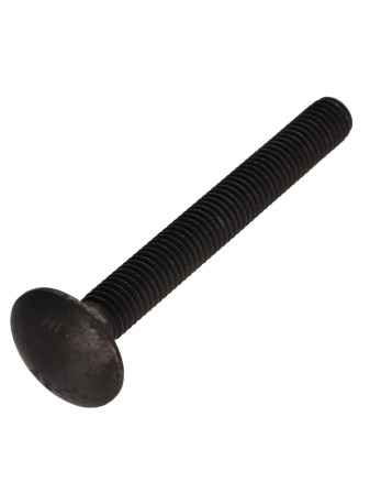 TRCC JAPY tête ronde collet carré Inox A2 M8X70 Noir Filetage partiel