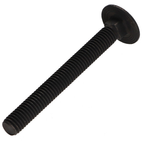 1 x TRCC JAPY tête ronde collet carré Inox A2 M8X70 Noir Filetage partiel
