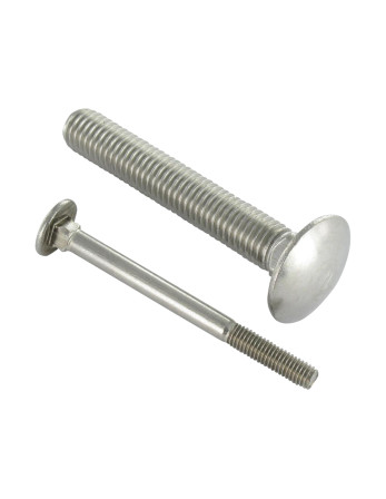 TRCC JAPY tête ronde collet carré Inox A2 M5X40 Filetage partiel
