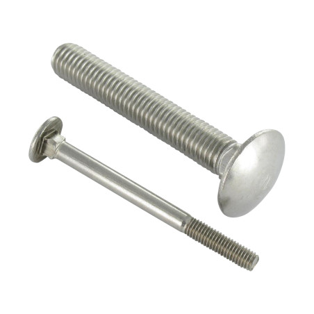 1 x TRCC JAPY tête ronde collet carré Inox A2 M5X20 Filetage partiel