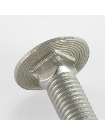 TRCC JAPY tête ronde collet carré Inox A2 M5X30 Filetage partiel