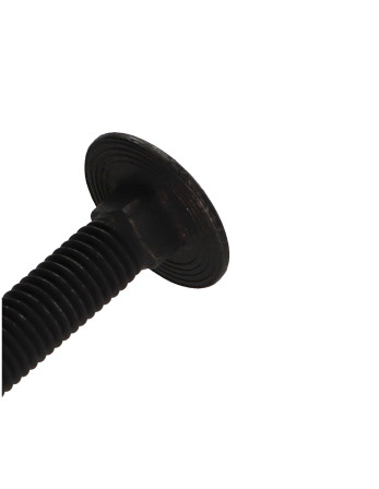 TRCC JAPY tête ronde collet carré Inox A2 M8X80 Noir Filetage partiel
