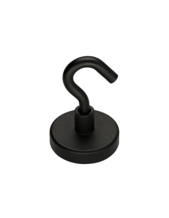 Crochet magnétique Diamètre 36 Acier zingué noir