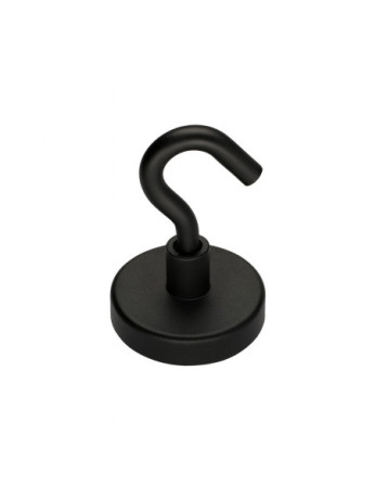 Crochet magnétique Diamètre 25 Acier zingué noir