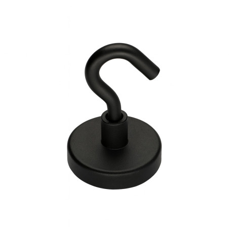 1 x Crochet magnétique Diamètre 25 Acier zingué noir