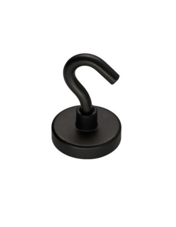 Crochet magnétique Diamètre 32 Acier zingué noir