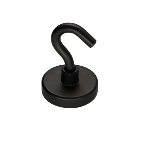 1 x Crochet magnétique Diamètre 32 Acier zingué noir