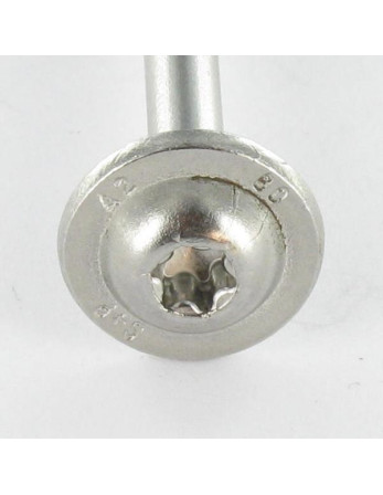 Vis charpente tête disque Inox A2 4X25 Filetée sur 18 TORX T20 Diamètre de tête: 12