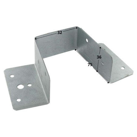 1 x Sabot de charpente Forme U support poutre 32X75 Sendzimir