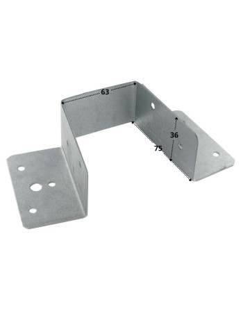 Sabot de charpente Forme U support poutre 63X75 Sendzimir