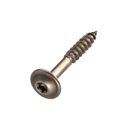 1 x Vis charpente tête disque Inox A2 10X60 Filetée sur 50 TORX T40 Diamètre de tête: 25
