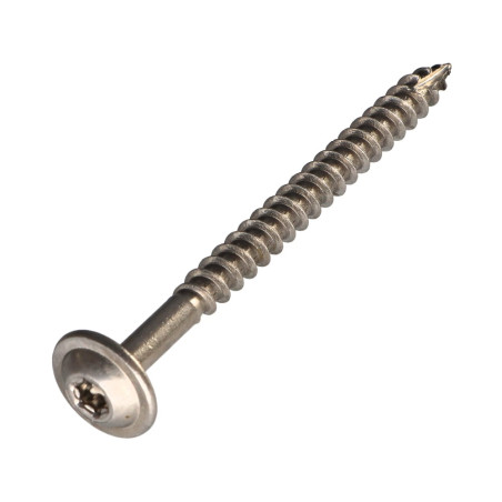 1 x Vis charpente tête disque Inox A2 8X120 Filetée sur 80 TORX T40 Diamètre de tête: 20