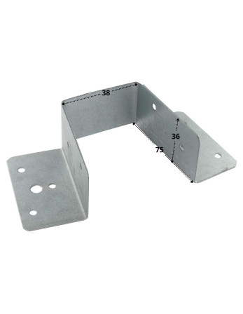 Sabot de charpente Forme U support poutre 38X75 Sendzimir