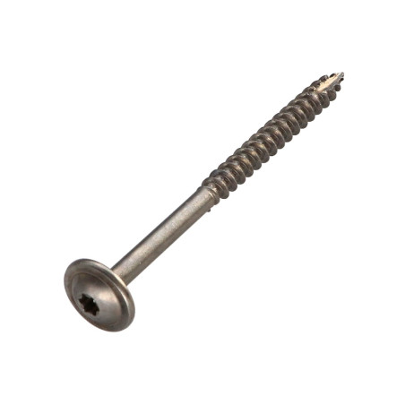 1 x Vis charpente tête disque Inox A2 6X70 Filetée sur 42 TORX T25 Diamètre de tête: 15