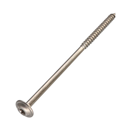 1 x Vis charpente tête disque Inox A2 8X170 Filetée sur 80 TORX T40 Diamètre de tête: 20