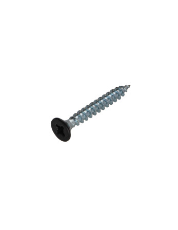 VBA Vis bois agglo Tête fraisée Pozi 4.5X35 Acier zingué RAL9004 noir de sécurite 30%BRILLAN