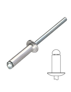 Rivet aveugle Aluminium Tige acier 4X10 Tête plate
