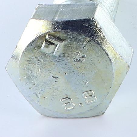 1 x Corps de boulon filetage partiel Tête hexagonale TH M22X100 Classe 8.8 Acier zingué
