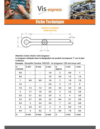 Goupille Fendue Bichromaté 3.2X25