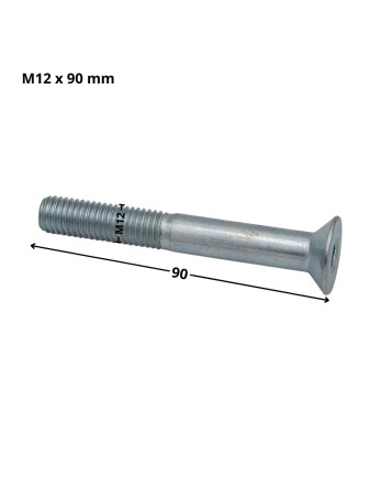 Vis métaux FHC tête fraisée empreinte hexagonale creuse Clé de 8 HC8 M12X90 Filetage partiel Classe 10.9 Acier