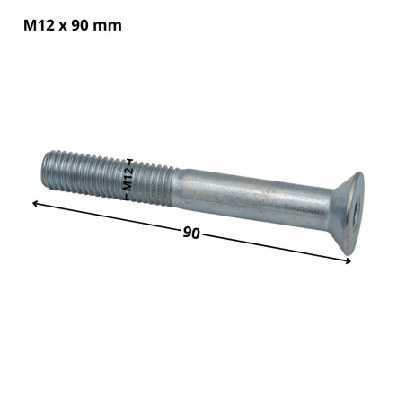 1 x Vis métaux FHC tête fraisée empreinte hexagonale creuse Clé de 8 HC8 M12X90 Filetage partiel Classe 10.9 Acier