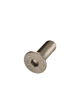 Vis métaux FHC tête fraisée empreinte hexagonale creuse Clé de 5 HC5 M8X25 Filetage total Classe 10.9 Nickel